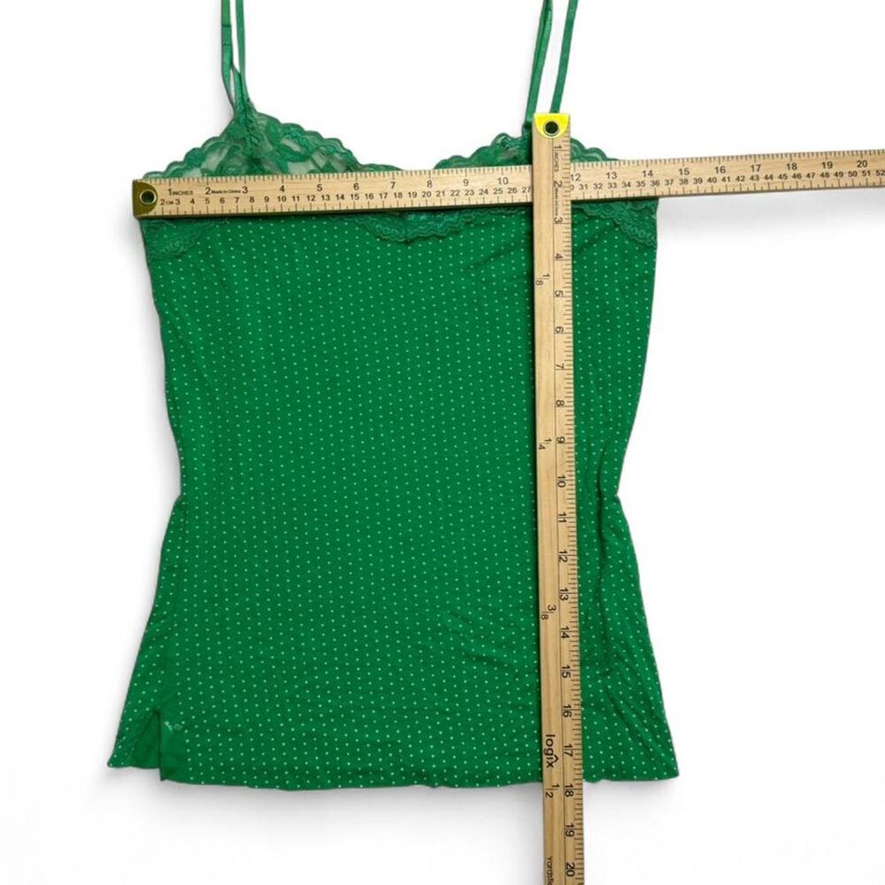 Coco Bong Y2K Polka Dot Green + White Lace Cami Fitted Full Length size Medium - Picture 6 of 7
